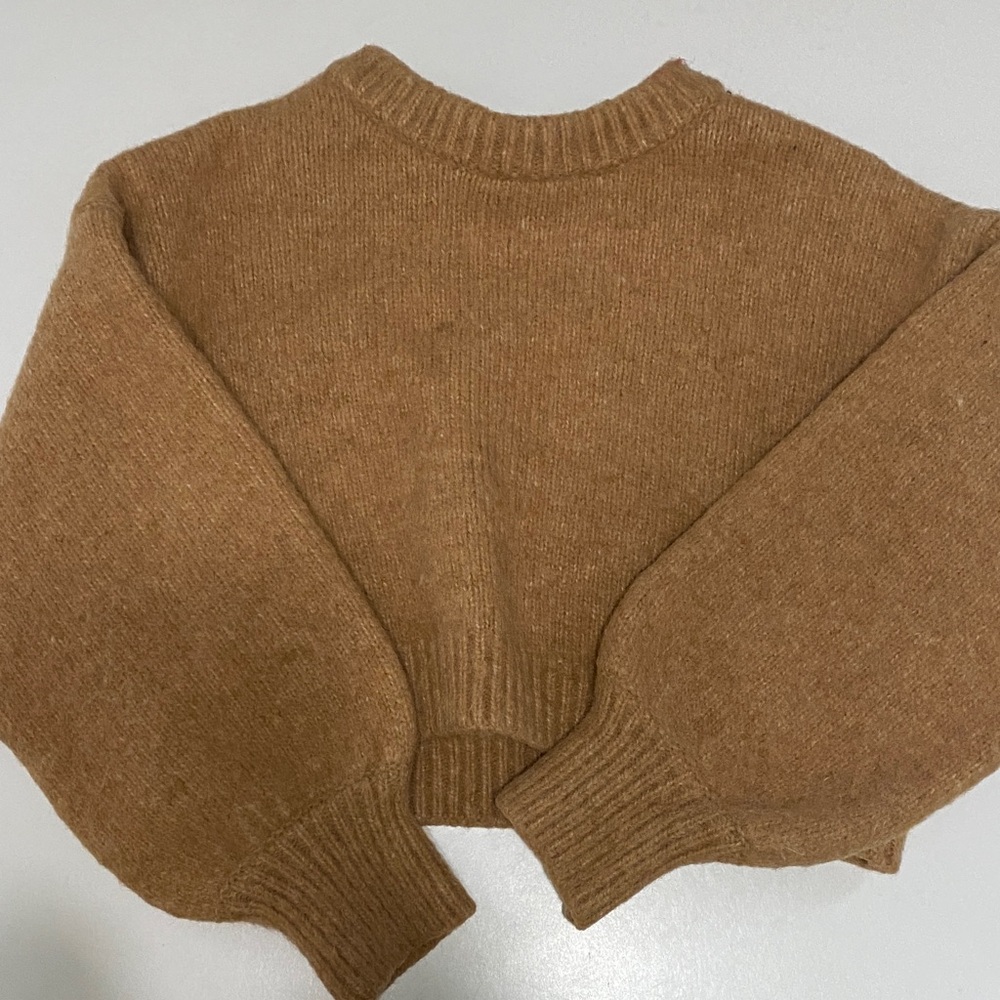 Zara cropped Cozy Tan Women's Sweater